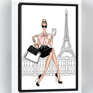 Shopping in Paris 8 1/2"x11" Framed Wall Art